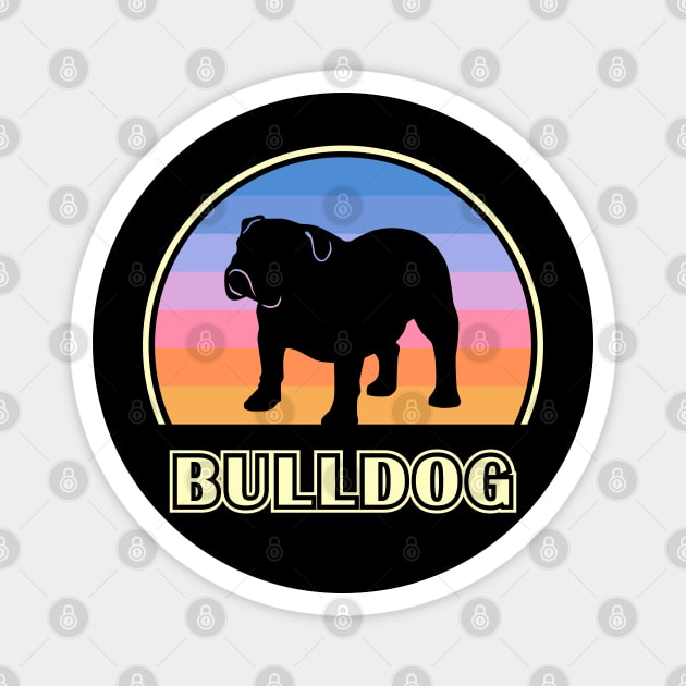 Bulldog Vintage Sunset Dog Magnet by millersye